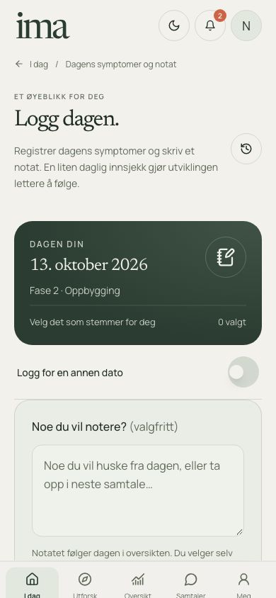 Appens faktiske dagslogg